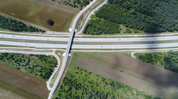 Autostrady Widok Powietrza — Zdjęcie stockowe