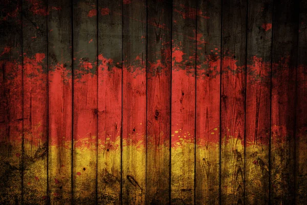 Bandera Alemania Pintada Pared Madera Vieja — Foto de Stock