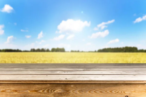 Tom Träbord Med Naturliga Bakgrund — Stockfoto