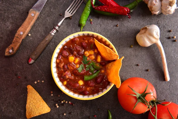 Lezzetli Chili Con Carne Kase — Stok fotoğraf