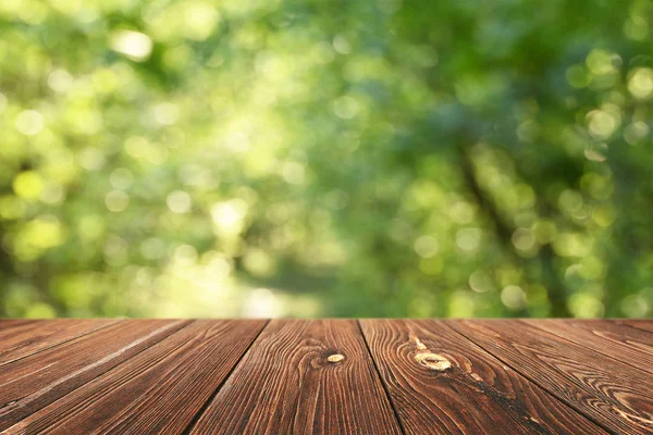 Mesa Madera Vacía Para Montajes Exhibición — Foto de Stock