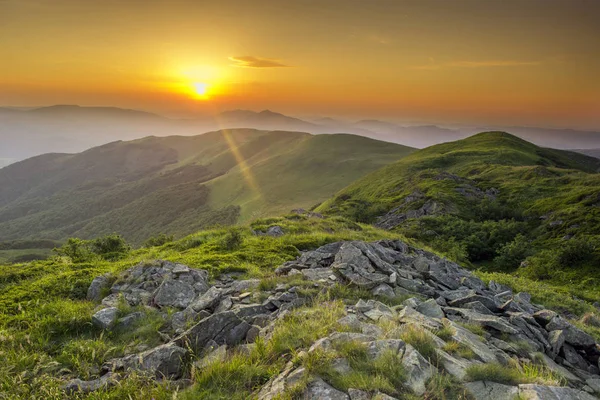 Beautiful Sunset Majestic Mountains — Stock Photo, Image
