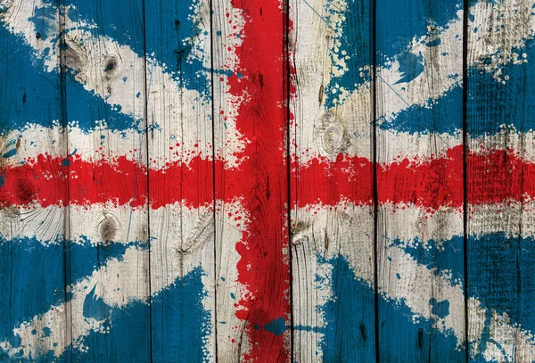 Grunge England Flag Painted Wooden Background — Stock Photo, Image