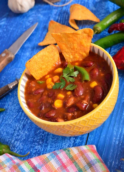 Delizioso Chili Con Carne Ciotola — Foto Stock