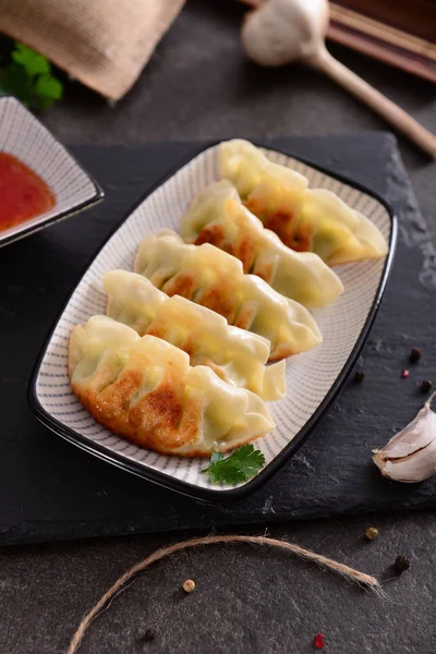 Close Van Heerlijke Gyoza Knoedels — Stockfoto