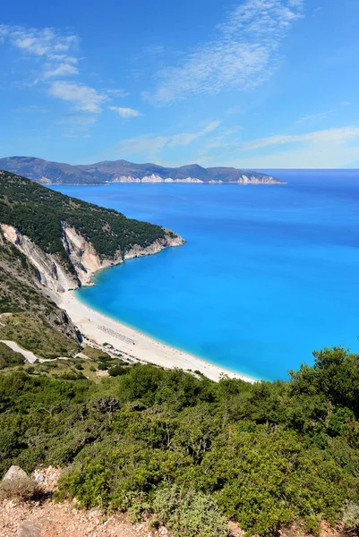 Gyönyörű Myrtos Beach Kefalonia Görögország — Stock Fotó