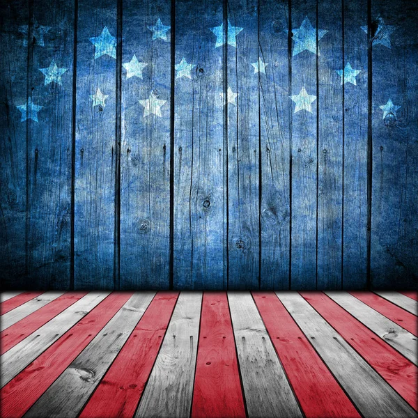 米国旗のスタイルと色の空のテーブル — ストック写真