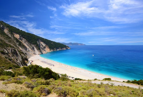 Híres Strand Mirtos Kefalonia Szigeten Görögországban — Stock Fotó