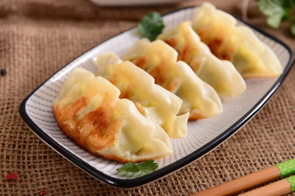 Nahsicht Auf Köstliche Gyoza Knödel — Stockfoto