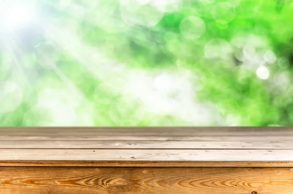 Tom Träbord Med Suddig Naturliga Bakgrund — Stockfoto