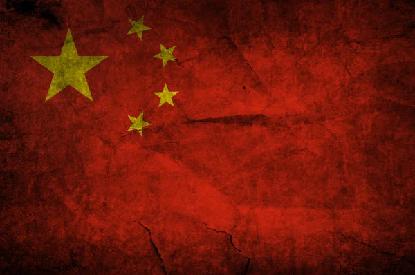 Bandera China Sobre Fondo Papel Pergamino — Foto de Stock