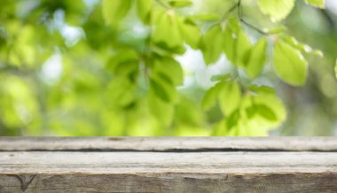 Doğal arka plan ile boş ahşap masa