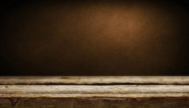 Empty brown wooden table background clipart