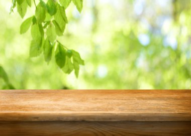 Görüntü montages boş ahşap tablo