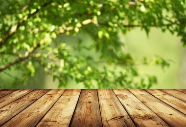 Görüntü montages boş ahşap tablo