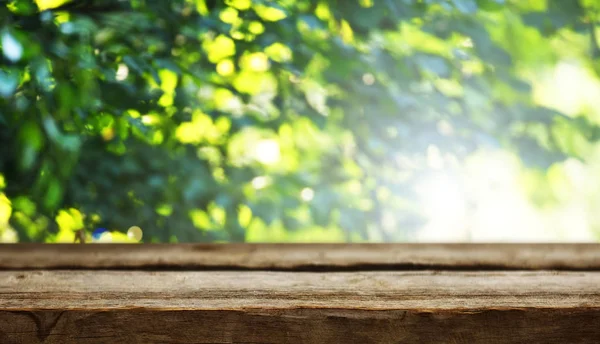 Empty Wooden Table Natural Background — Stock Photo, Image