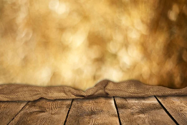 Empty Wooden Table Blurred Natural Background — Stock Photo, Image