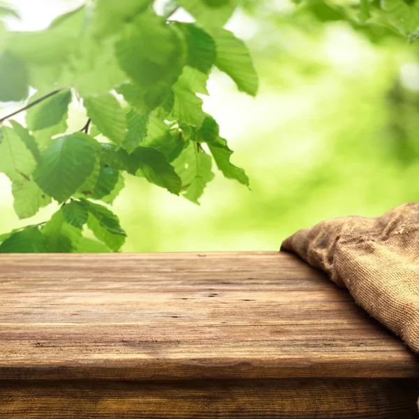 Empty Wooden Table Natural Background — Stock Photo, Image