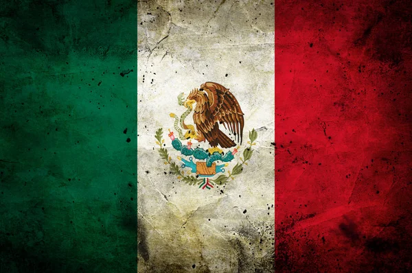 Sombre Grunge Drapeau Mexicain Fond — Photo