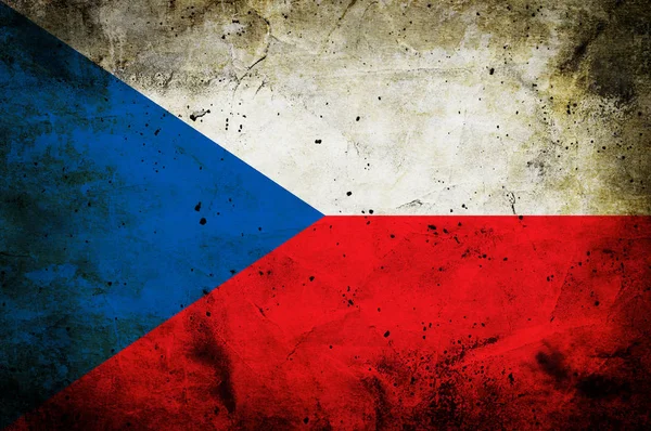 Dark Grunge Achtergrond Van Tsjechië Vlag — Stockfoto