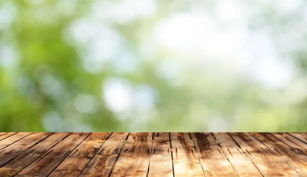 Table Bois Vide Avec Fond Naturel — Photo