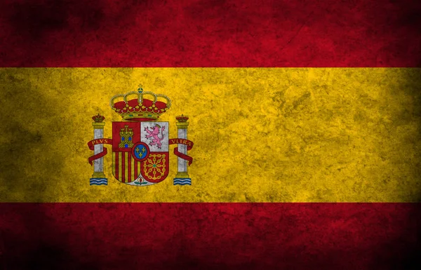 Гранж Темного Тла Прапор Іспанії — стокове фото