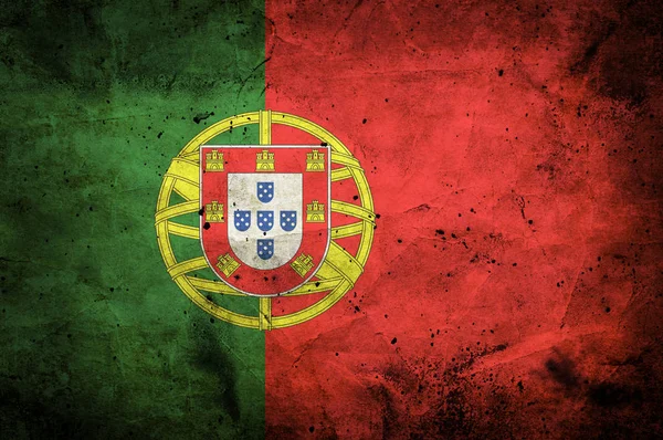 Dark Grunge Portugal Flag Background — Stock Photo, Image