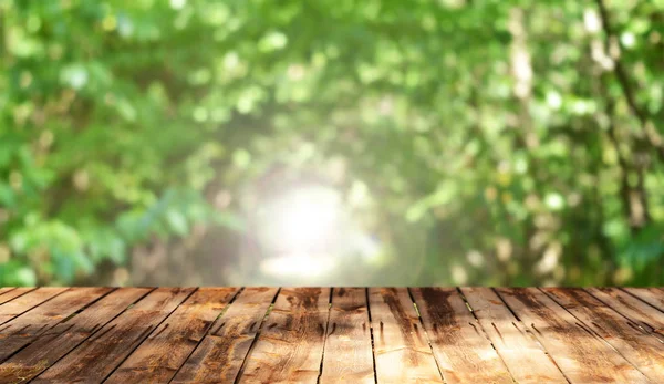 Empty Wooden Table Natural Background — Stock Photo, Image