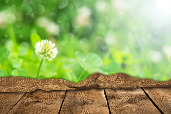 Empty Wooden Table Natural Background — Stock Photo, Image