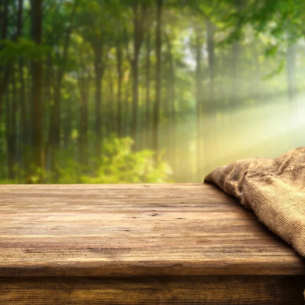 Empty Wooden Table Natural Background — Stock Photo, Image