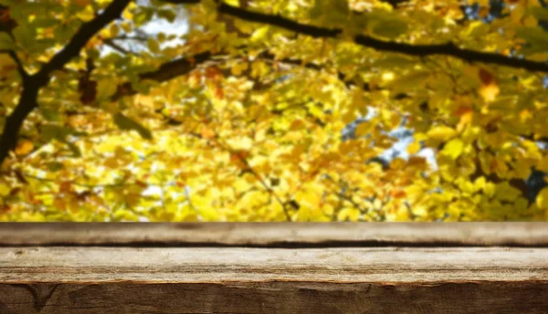 Empty Wooden Table Natural Background — Stock Photo, Image