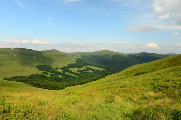 Hermosas Montañas Verdes Bieszczady Polonia — Foto de Stock