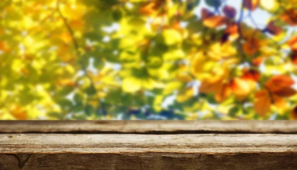 Empty Wooden Table Natural Background — Stock Photo, Image