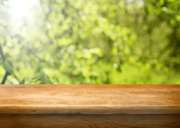 Mesa Madera Vacía Para Montajes Exhibición — Foto de Stock