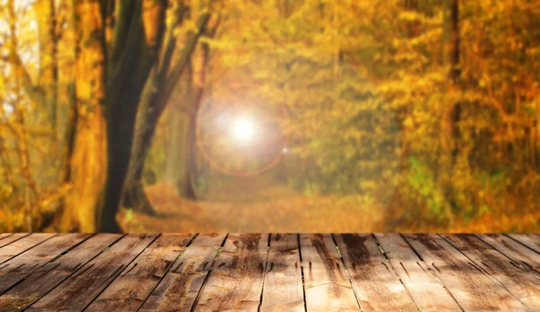 Empty Wooden Table Natural Background — Stock Photo, Image