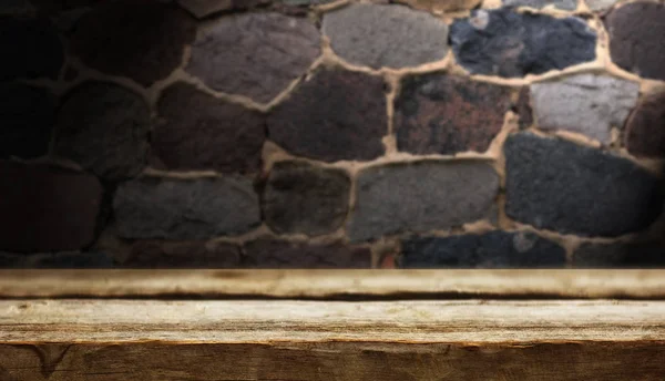 空の茶色の木製テーブルの背景 — ストック写真