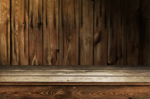 空的棕色木制桌子背景 — 图库照片