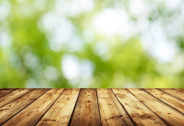 Mesa Madera Vacía Para Montajes Exhibición — Foto de Stock