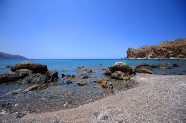 Yunanistan'da mavi deniz, güzel Akdeniz yatay 