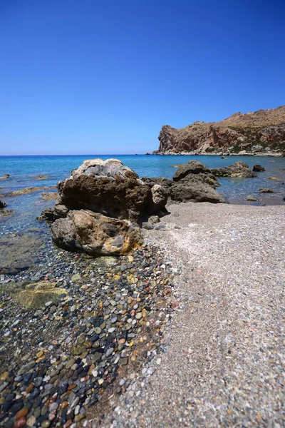 Piękny Krajobraz Śródziemnomorski Błękitne Morze Grecji — Zdjęcie stockowe