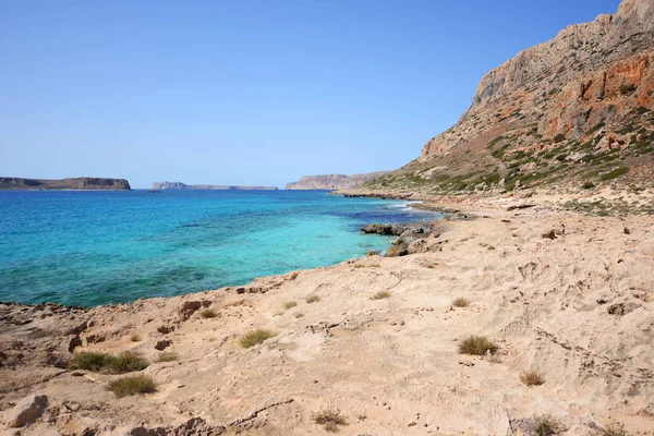 Piękny Krajobraz Śródziemnomorski Błękitne Morze Grecji — Zdjęcie stockowe