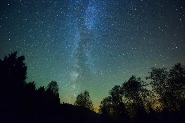 Belo Céu Noturno Com Forma Leitosa — Fotografia de Stock