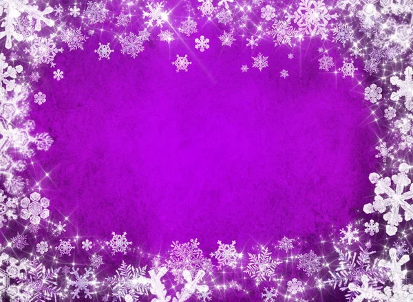 Purple Christmas Background White Snowflakes — Stock Photo, Image