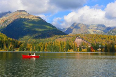 Strbskie Pleso Slovakya sonbahar manzara