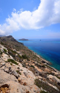 Yunanistan'da mavi deniz, güzel Akdeniz yatay 