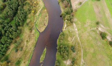 doğal Nehri'nin güzel hava manzaralı