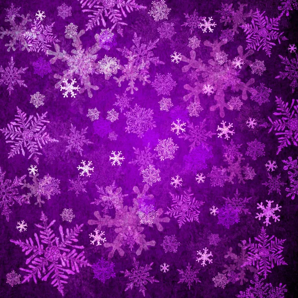 Purple Christmas Background White Snowflakes — Stock Photo, Image