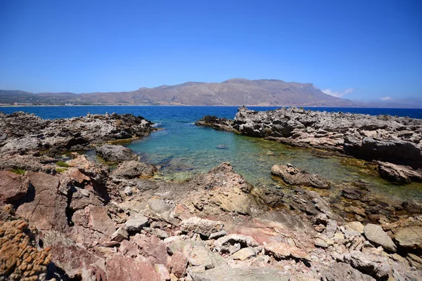 Hermoso Paisaje Mediterráneo Con Mar Azul Grecia — Foto de Stock