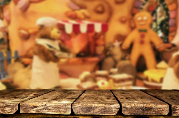 Weihnachten Holz Tisch Hintergrund — Stockfoto