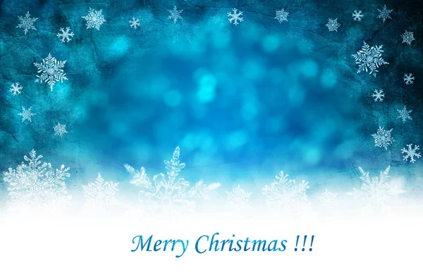 Blue Christmas Background White Snowflakes Stars — Stock Photo, Image